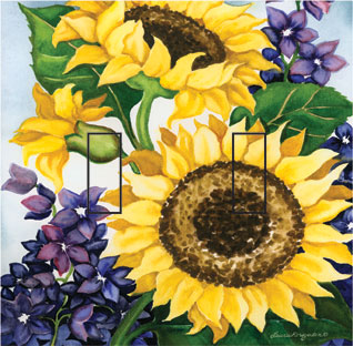 Sunflower Double Toggle SwitchStix Peel and Stick Switch Plate Cover Décor
