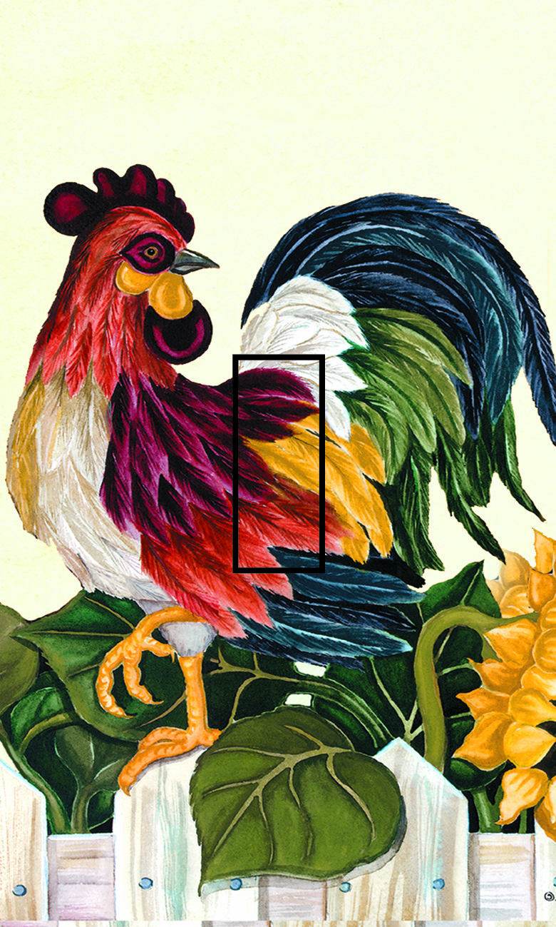Roosters Single Toggle SwitchStix Peel and Stick Switch Plate Cover Décor