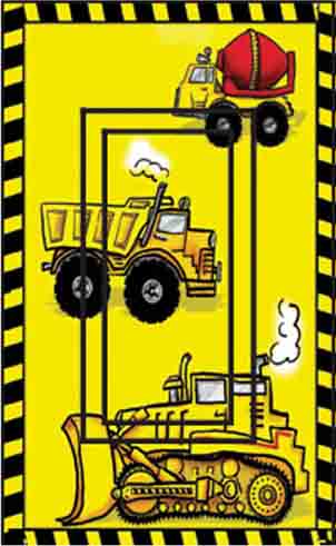 Construction Trucks Single Rocker SwitchStix Peel and Stick Switch Plate Cover Décor