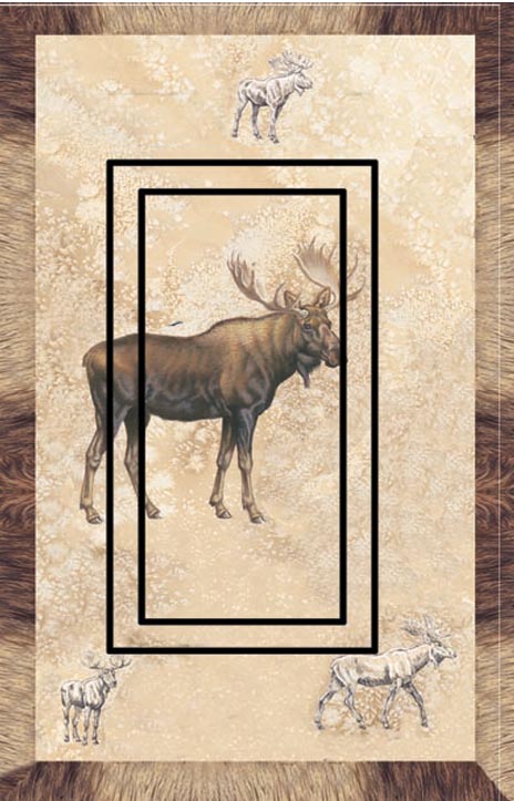 Moose Single Rocker SwitchStix Peel and Stick Switch Plate Cover Décor