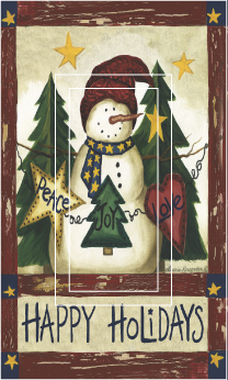 Happy Holiday Single Rocker SwitchStix Peel and Stick Switch Plate Cover Décor