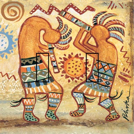 Kokopelli Dancer Double Toggle SwitchStix Peel and Stick Switch Plate Cover Décor