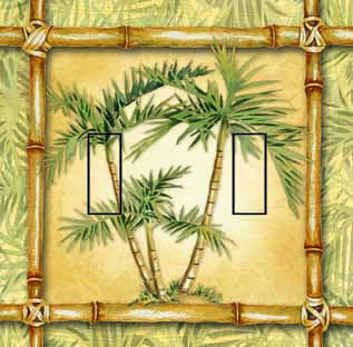 Bamboo Palm Double Toggle SwitchStix Peel and Stick Switch Plate Cover Décor