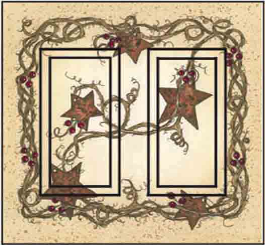 Rusty Stars Double Rocker SwitchStix Peel and Stick Switch Plate Cover Décor